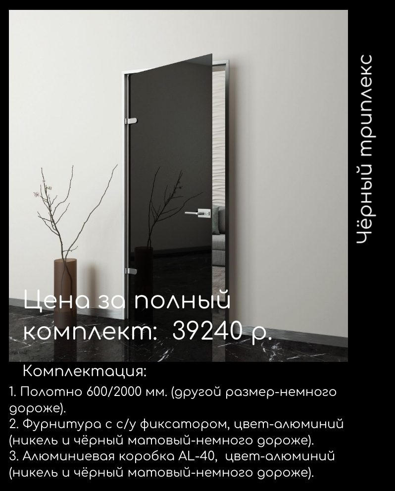 двери чёрный триплекс